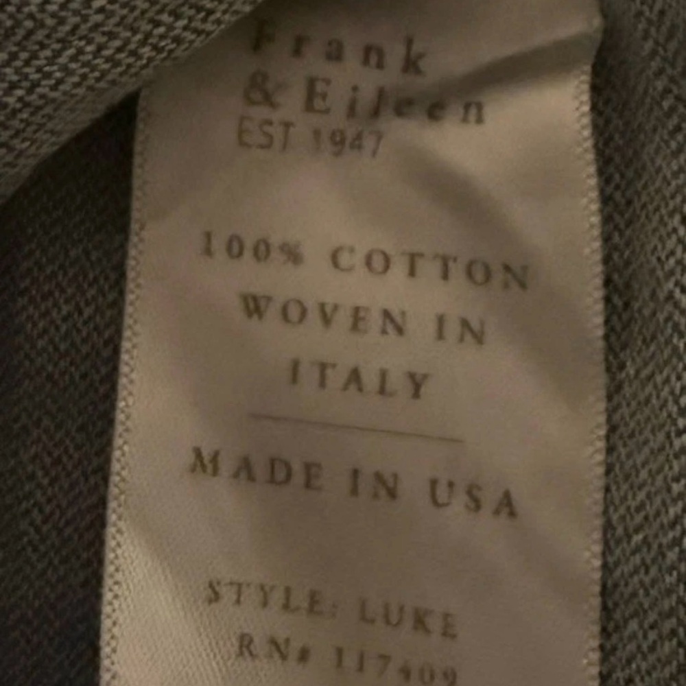 Frank & Eileen Eileen Denim relaxed Barry Woven Button Shirt Distressed Italy - Picture 7 of 13